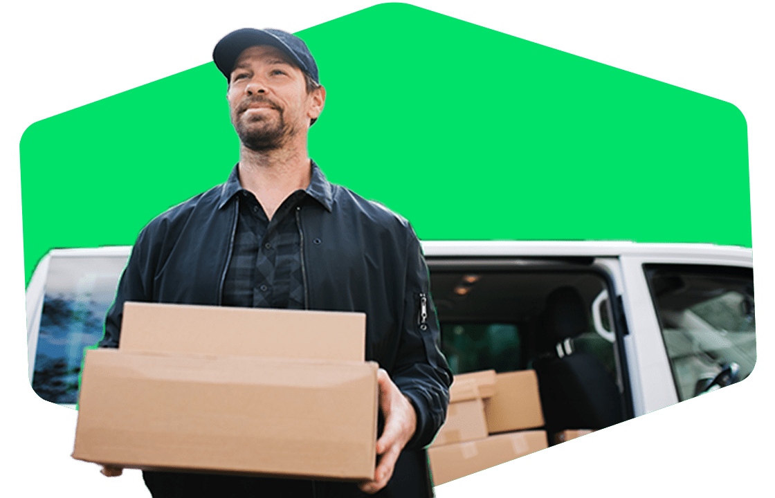 Man and van delivering parcels