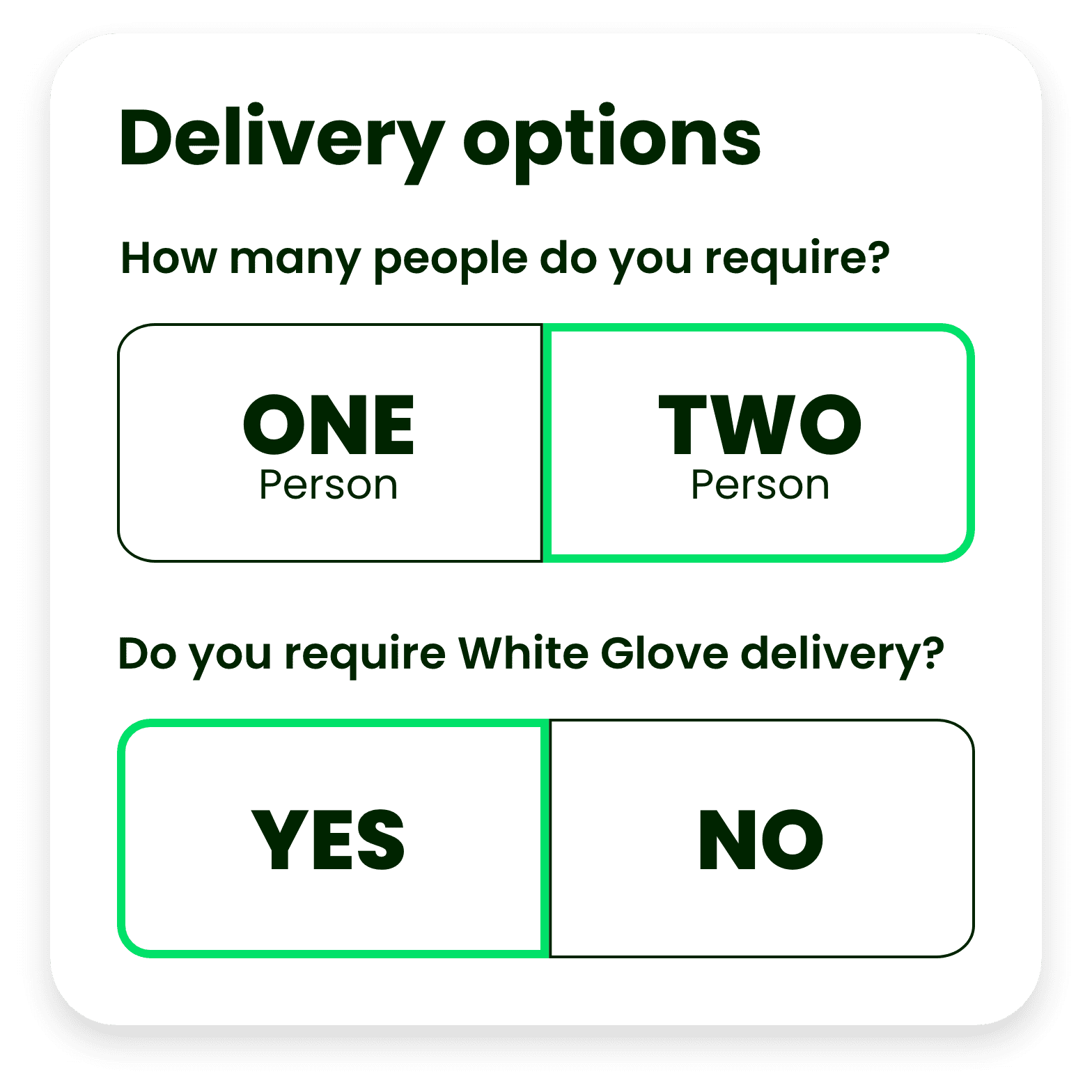 Specialist delivery options available