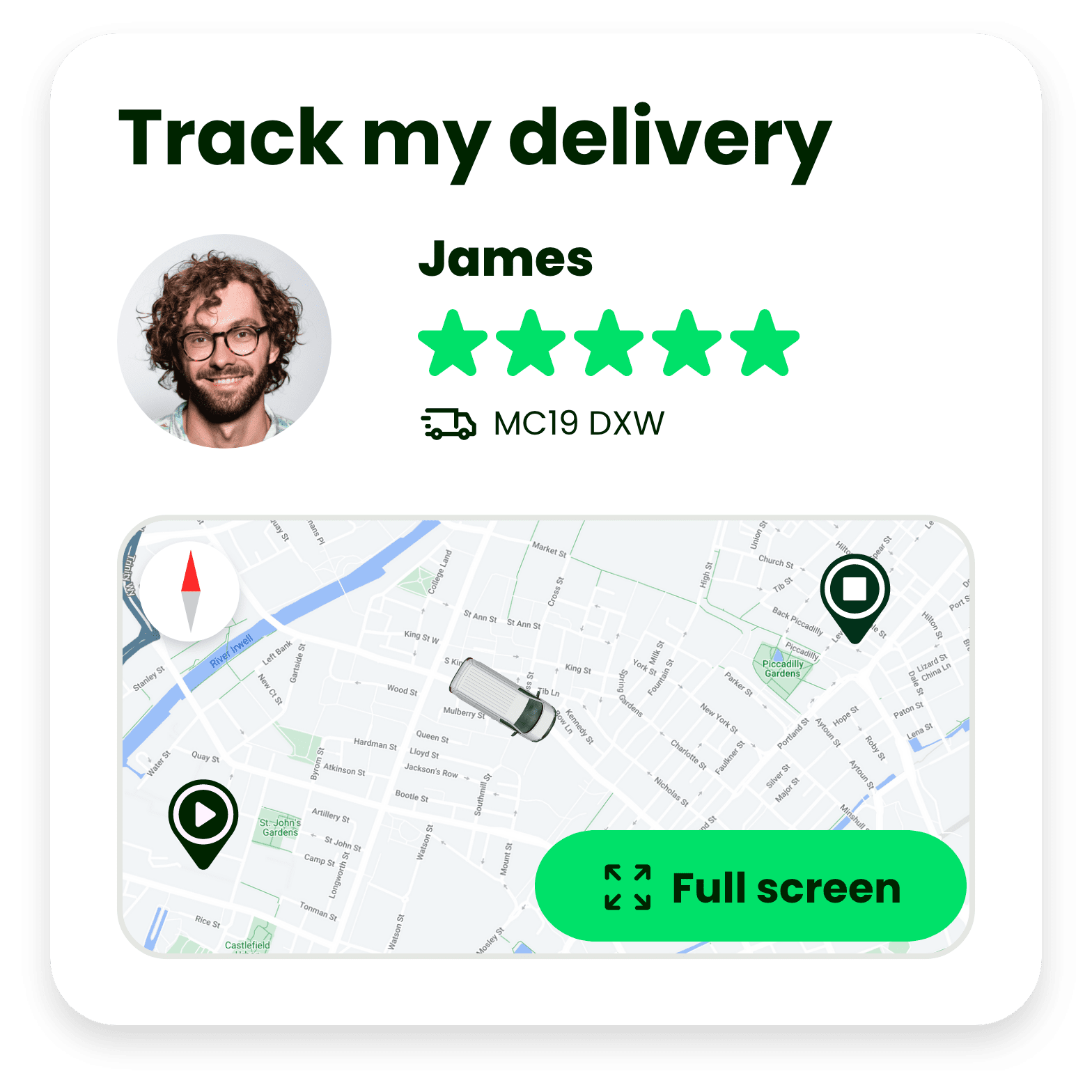 Real-time live tracking in app