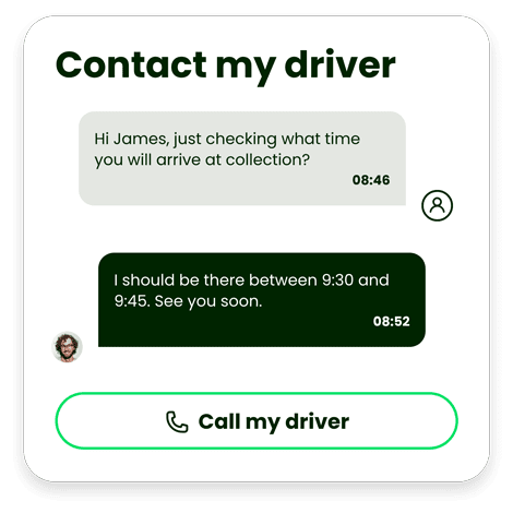 Contact your courier direct with DeliveryApp