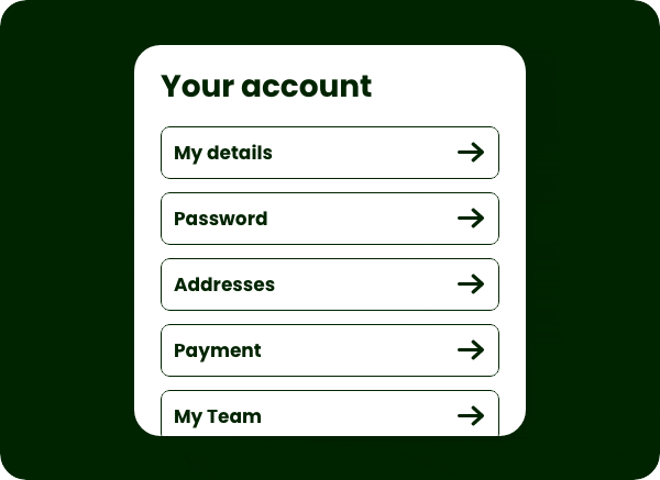 Your account - reimagined - a visual of the new account dashboard and navigation bar